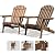 IDZO Outdoor Adirondack Chair Set of 2, Pre-Assembled Backrest, Patio Furniture Set, Outdoor Furniture for Garden, Porch, Deck, Firepit