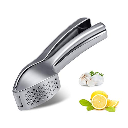 EKETE Garlic Press Crusher,stainless steel Professional Food Grade Garlic Mincer Quality Ginger Nuts