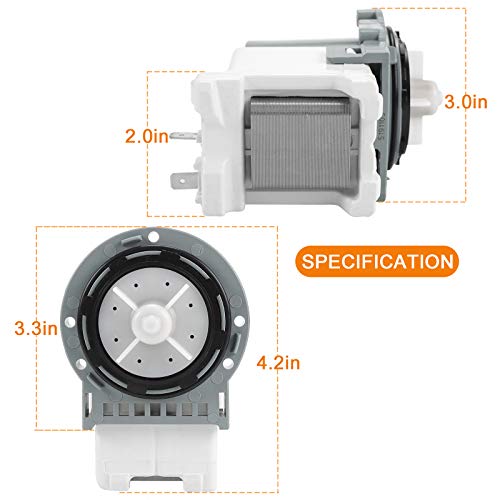 DC31-00178A DC31-00187A PX3516-01 Washer Drain Pump for SAMSUNG Washing Machine-Replaces DC31-00178D B35-3a |5 Year Warranty-by TOMOON