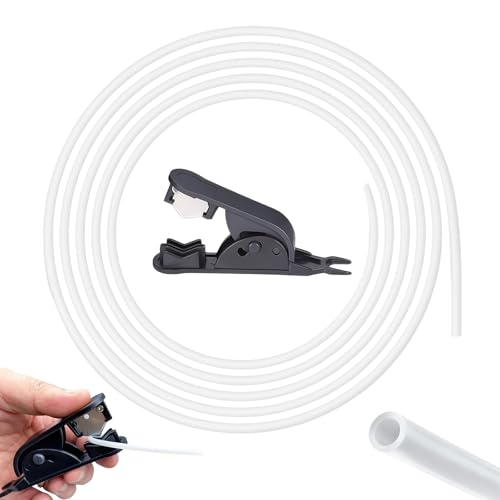 10M Manguera de PTFE ID 2.5mm OD 4mm con Cortador, Profesional 3D Impresora PTFE Teflón Tubo, Manguera de Teflón, Accesorio para Extrusora Filamento de Impresora 3D de 1,75 mm