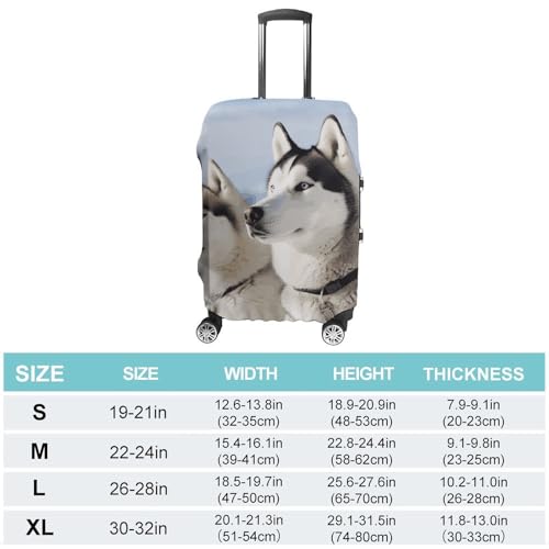 Husky Dogs Printed Luggage Cover Protector, Fits 18-32 Inch Luggage2