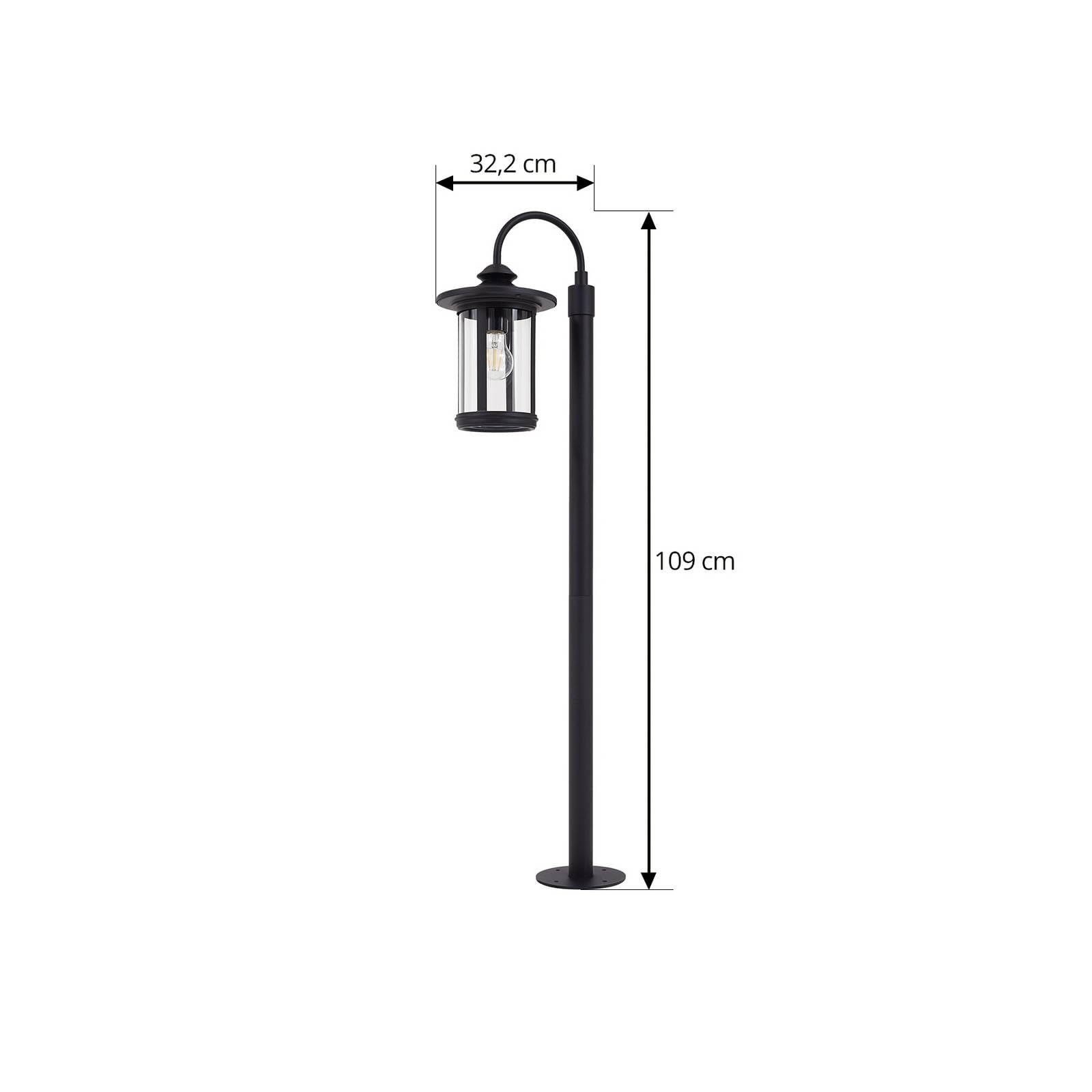 Lindby Lampa zewnętrzna (latarnia) Zayn (nowoczesna) w kolorze czarnym z aluminium (1 żarówka, E27) – lampa ścieżkowa, lampa ścieżkowa, lampa cokołowa