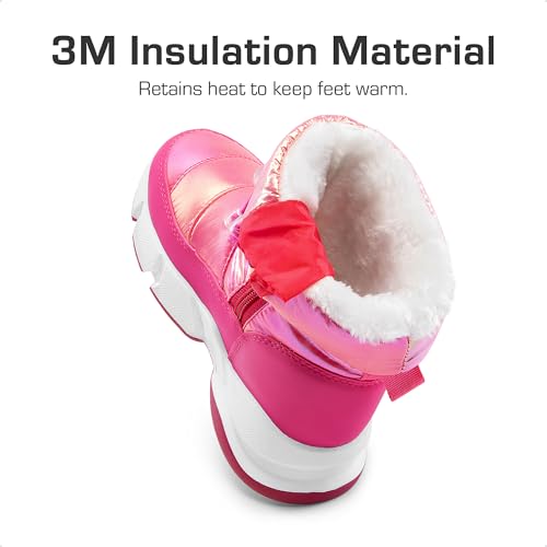 DREAM PAIRS Boys Girls Snow Boots Water Resistant Non-Slip Mid Calf Lightweight Athletic Outdoor Warm Winter Shoes for Little/Big Kids3