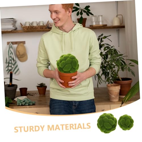 Yardenfun 2pcs Simulated Topiary Balls Artificial Plant Moss Balls Decorative Balls for Home Decor Moss Decor Moss Topiary Ball Moss Balls Decoration Garden Moss Balls Fake Balls