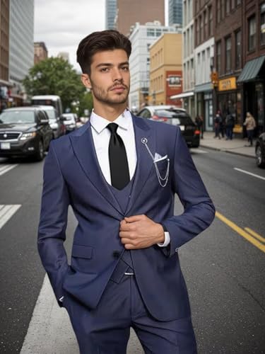 Suits for Men Slim Fit Double Breasted Suit Men 3 Piece Blazer Vest Pants Sets Men's Suits Wedding Prom Business3