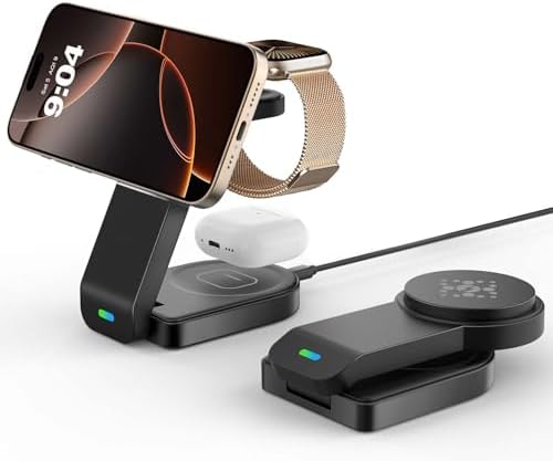 Magnetic foldable Wireless Charger for Apple,Travel Wireless Char...