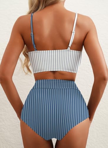 Image of Herseas Women 2 Piece High Waisted Bikini Sets Color Block Popular Swimsuit 2026 Summer Beach Best Bathing Suits