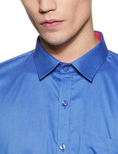 Image of Hang & Wear Men's Plain Regular fit Formal Shirt (MSCHAMBRAY-24- Blue 44