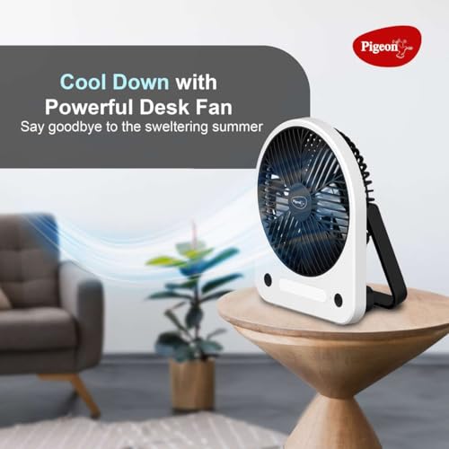 Image of Pigeon Wave Portable Mini Fan With 1800Mah Rechargeable Battery, 3 Speed Modes & USB Charging | Ultralite, 180 Rotation, Multi-Clip Function For Home, Kitchen And Travel, 6 Inches