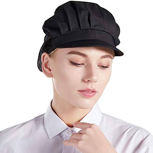 Nanxson 3pcs Chef Hat Kitchen Cooking Chef Cap Food Service Hair Nets CF9033, Black*3pcs, One Size
