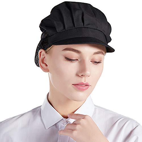 Nanxson 3pcs Chef Hat Kitchen Cooking Chef Cap Food Service Hair Nets CF9033, Black*3pcs, One Size