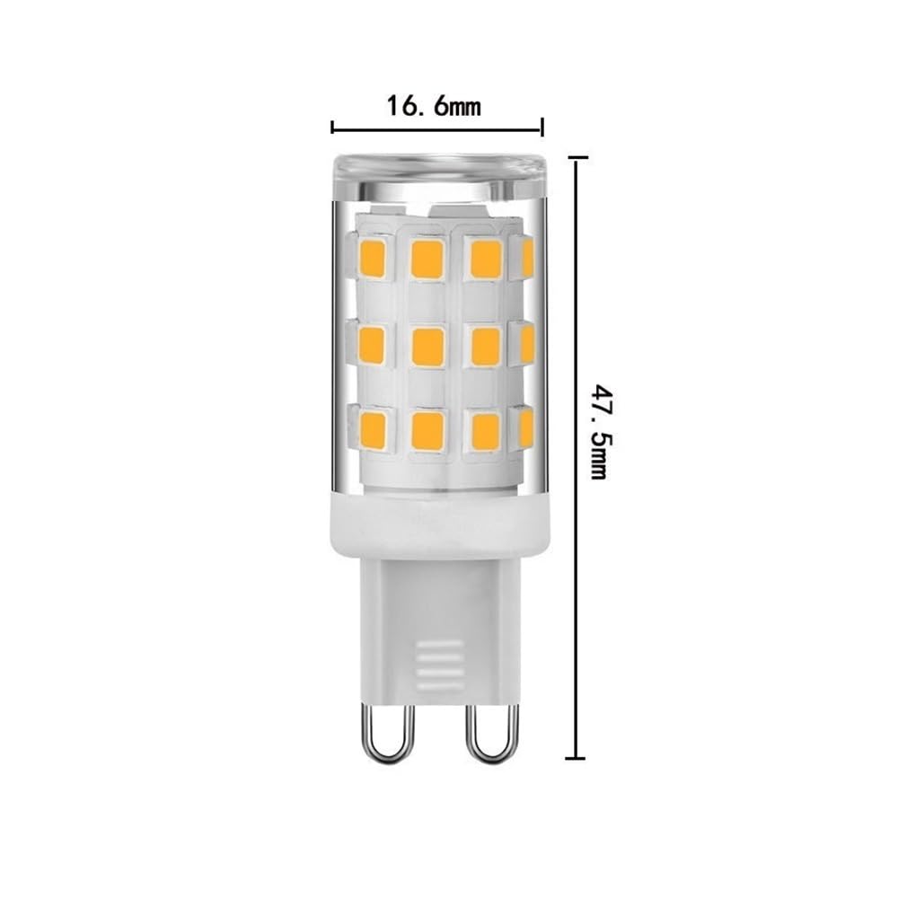 fengyan Casa Bombillas, Paquete de 10, Bombilla LED de maíz pequeña AC220V G9 3W 2835SMD-33LED cerámica + PC sin lámpara Parpadeante Familiar Lámpara(Natural White)