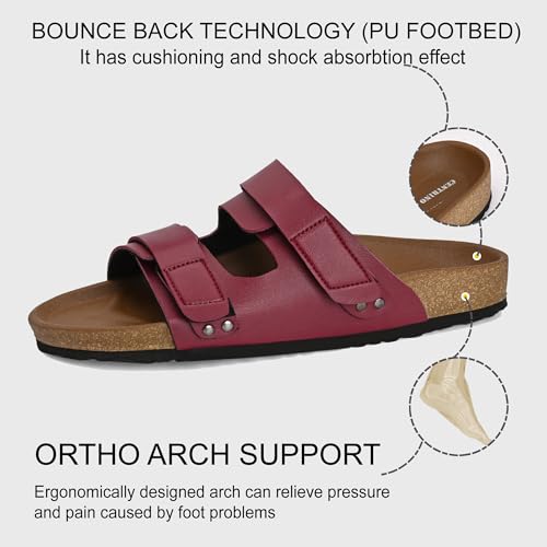 Image of Centrino Women's Berkin-Style Slip-On Sandals | Open Toe Design | Soft PU Footbed | Lightweight & Comfortable | Arch Support | On-Grip Sole | Casual Outdoor Wear (9222)