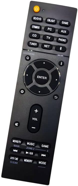 Replacement Remote Control Replace for TV/Audio/Projector for Onkyo TX-RZ830 TX-RZ810 TX-DS787 Video AV Stereo Receiver