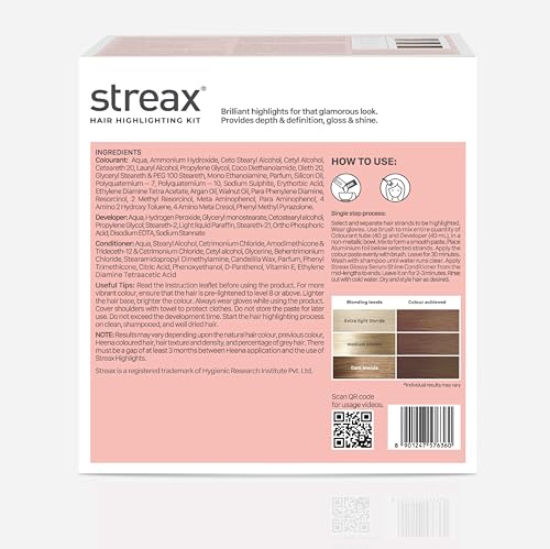 Image of Streax Hair Colour Highlight Kit | Mocha Brown - Pack of 1 | Enriched With Walnut & Argan Oil | Rich, Vibrant, Easy to Use, DIY Application for Women
