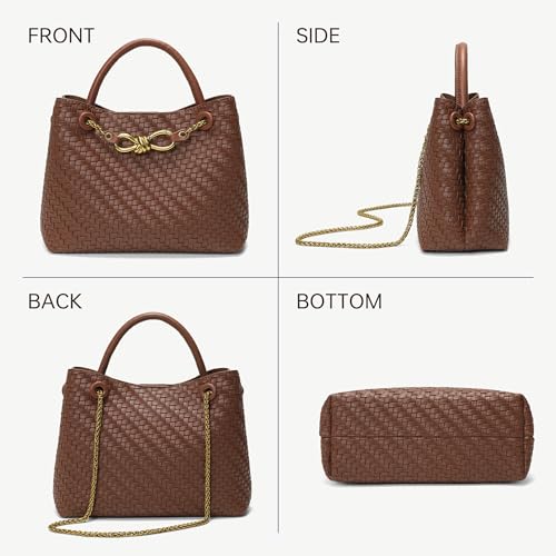 Bolso tejido de cuero pequeño con asas ajustables miniatura 6