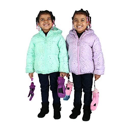 CTM Kids' Elastic 1/2 Inch One Piece Adjustable Mitten Clips2