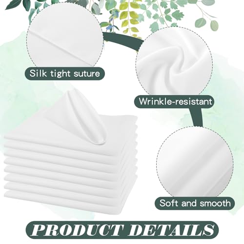 Servilletas de Tela Lavables Buryeah 60 Pzs 43x43 cm Blanco miniatura 3
