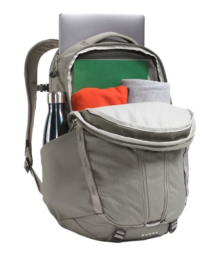 Image of The North Face Women's Surge Commuter Laptop Backpack - Everyday Travel Bag, Laptop Sleeve, Water-Repellent, Stone Slab Light Heather /Stone Slab, One Size
