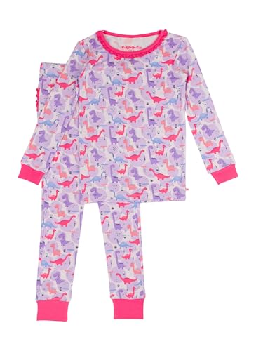 RuffleButts SoftSnooze™ Viscose from Bamboo Toddler Girls Ruffle Long Sleeve Pajama Set2