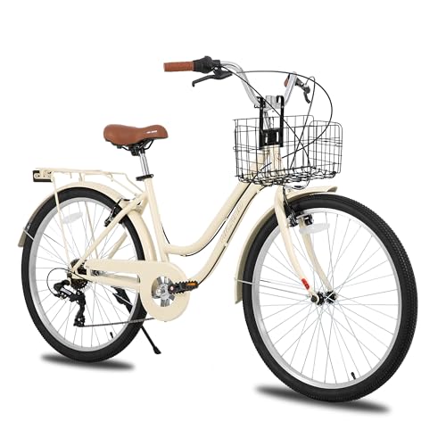 HILAND 26 Zoll Cruiser Bike für Männer und Frauen, Step-Through Rahmen Cityräder für Erwachsene...