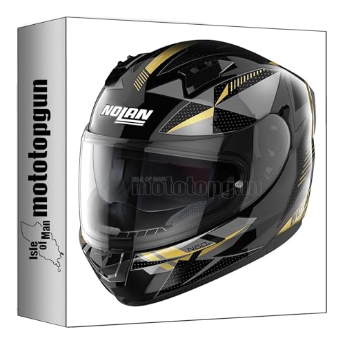 Image of nolan motorbike helmet fullface n60-6 wiring metal black gold - silver size l mototopgun