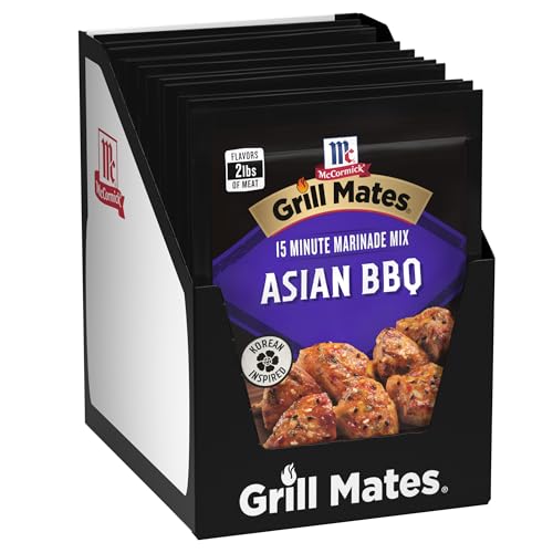 McCormick Grill Mates Marinade Mix, Asian BBQ, Korean-Inspired, 15 Minute Marinade for Chicken, Steak, and More, 1.25 oz (Pack of 12)