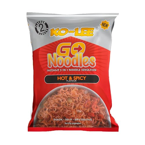 KO-LEE Crunch & Munch Instant Noodles – Hot & Spicy Flavour | 3-in-1 Snack, Stir-Fry or Soup | MSG-Free | 85g (Pack of 24)