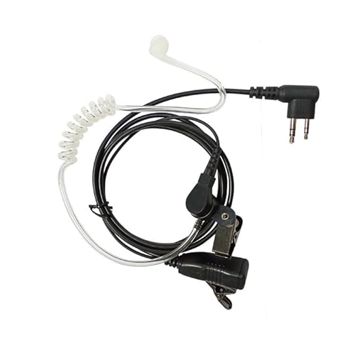Kenwood Security Headset Funkgerät Ohrhörer Kopfhörer Schallschlauch Mikrofon - 2 -Pin 2,5mm 3,5mm Klinke Metall Clips