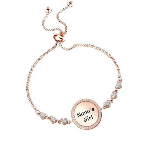 Image of FEELMEM Nana's Granddaughter Slider Bracelet Gift for from Nana Granddaughter Birthday Graduation Gift