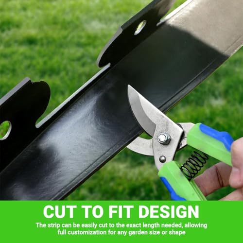 Image of HASTHIP 32.8ft Garden Edging Border, 2 inch Width Weather-Proof Black Flexible Edging, with 30Pcs Nails, Cut to Fit, Bendable Border Strip for Garden, DIY Outdoor Lanscaping