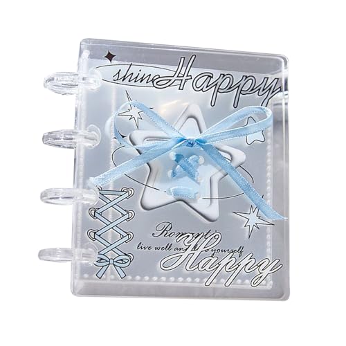 Fundas para carpetas de tarjetas fotográficas, carpeta de calcomanías, carpetas transparentes reutilizables de 4 anillas, álbum de almacenamiento de calcomanías con 20 páginas interiores y diseño de