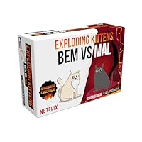Asmodee, Exploding Kittens: Bem vs Mal, Jogo de Cartas, Para Amigos, Idade +8, 2 a 5 jogadores, Partidas de até 15 minutos