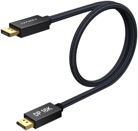 IVANKY 16K DisplayPort Kabel 2.1, 80Gbps Ultra High Speed DP Kabel 1M | DisplayPort Kabel 2.1, UHBR20, 16K@60Hz, 8K@240Hz, 4K@540Hz, DSC 1.2a, HDR, FreeSync&G-Sync, Für Gaming-Moni