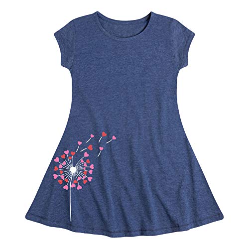 Instant Message - Dandelion Hearts - Girls Fit and Flare Cap Sleeve Dress