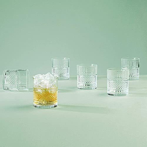Image of Whiskey Glass 300 ml Bar Glass for Drinking Bourbon, Whisky, Scotch, Cocktails, Cognac- Old Fashioned Cocktail Tumblers Set of 4 (Bent .$., 4)