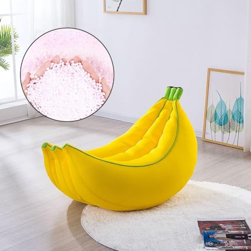 EYPKPL Comfortable Lazy Sofa Cute Bean Bag Chair Banana Shape Lazy Sofa Chair with Filling Bean Bag Tatami Mesh Cloth Lounge Chairs Creative Sofa Pouf Free to Move - Image 5