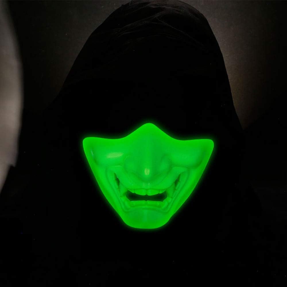 Outdoor Airsoft Shooting Face Protection Gear Tactical Half Face Glow in The Night Halloween Cosplay Mask
