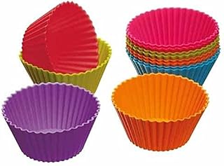 Kitchen Craft Colourworks Silicone Reusable Cupcake Cases, 7 cm, Pack of 12, Bright Colours