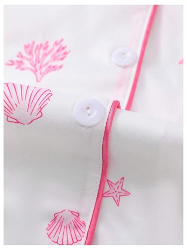 Image of Floerns Women's Floral Pajamas Notch Collar Print Sleepwear Two Piece Pajama Set