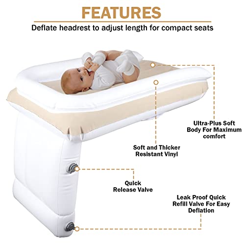 New And Improved Travel Toddler Airplane Bed - Inflatable And Convenient For Safe And Comfortable Flights With Infants And Toddlers - Fits Most Airline Seats - Lightweight And Portable #TOP1