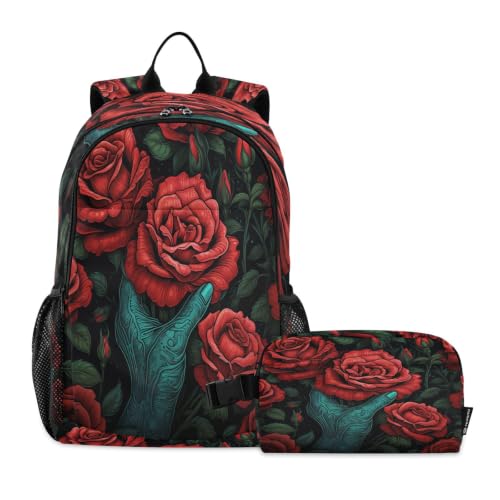 Sac à dos étudiant bleu pour garçon avec sac à lunch enfants voyageant