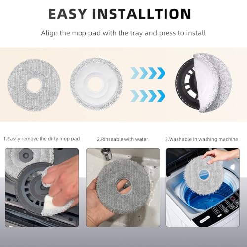 Image of 8 Pack Mop Pads for Dreame L40 Ultra Spin Cleaning Pads Replacement Parts