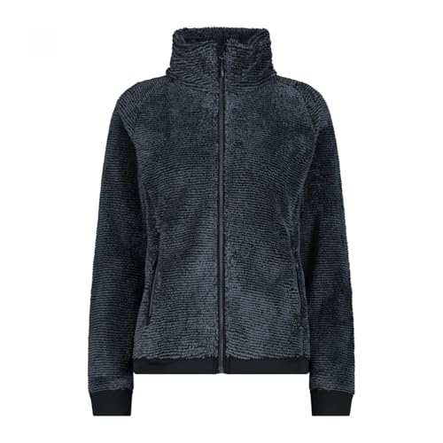 Apertura frontale full-zip, due tasche laterali con zip, bordo elastico su polsi e fondo giacca, logo CMP sulla spalla