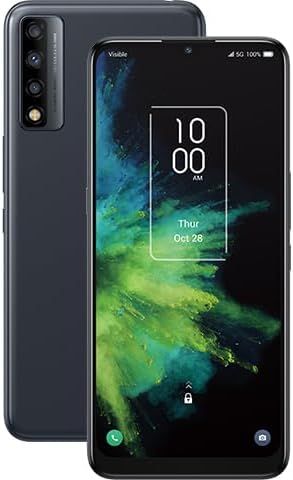 TCL 20 A 5G / 4X 5G T601DL 64GB 4GB Straight Talk Locked Smartphone, Android 11 Space Gray (Renewed)
