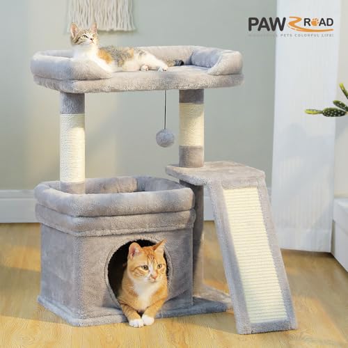 Arbre à chat 68 cm avec niche confortable et planche à gratter pour petit espace - 7