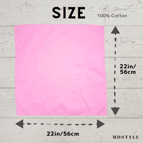 Image of MDSTYLE 100% Cotton Solid Color Bandana for Men & Women 22 inch x 22 inch Handkerchief Headband Scarf