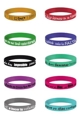 1step2dream 100 pulseras religiosas de silicona con citas