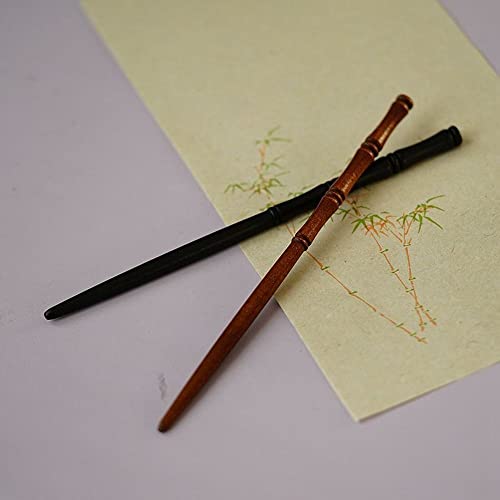 Women Retro Simple Wooden Hairpin Bamboo Shape Hair Chopsticks Classical Hair Pins Stick Antique Hanfu Headdress Hair Accessories(Brown) #TOP4