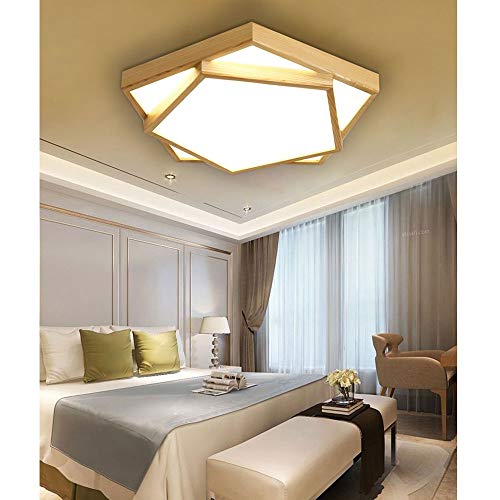 Lustre LED scandinave en bois double couche à intensité réglable - 3